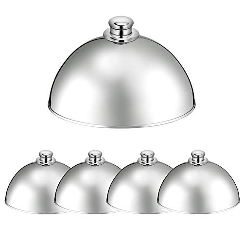 Round Basting Cover Comeb 5 Pcs Stainless Steel Cheese Melting Dome Wok Cover 12.5" Steak Cover Steaming Cover Best For Use In Flat Top Griddle Grill Cooking Indoor Or Outdoor