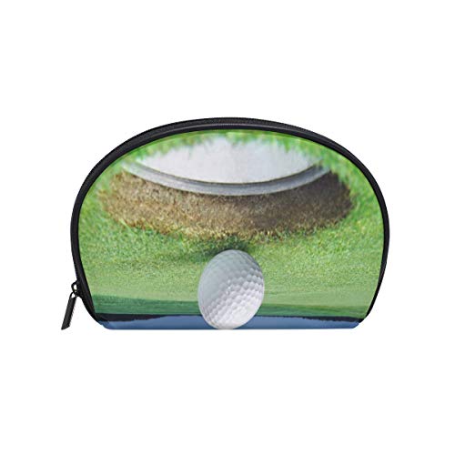 Shell Shape Best Makeup Organizer Funny Sport Outdoors Golf Course Tee Club Game Print Toiletry Organizer Bag Womens Toiletry Travel Bag Portable Travel Multifunction Storage Bag With Zipper For Women