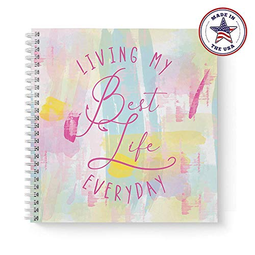 Softcover My Best Life 8.5" X 8.5" Motivational Spiral Notebook/journal, 120 College Ruled Pages, Durable Gloss Laminated Cover, White Wire O Spiral. Made In The Usa