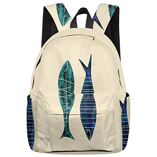 Student College Backpack,shoulder Bookbags,travel Backpack,laptop Bag,two Fishes (15.7x11.8x6.7in) Best Backpacks For Teen Boys And Girls