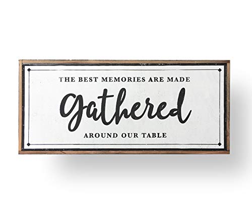 The Best Memories Are Made Gathered Around The Table, Large Dining Room Sign, Farmhouse Decor, Framed Sign, Dining Room Sign 39 X 18