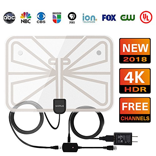 Tv Antenna,2018 Upgrade Digital Tv Antenna Best 50+ Miles Range With Amplifier Signal Booster For Indoor, Ul Usb Power Supply And 16.5ft High Performance Coax Cable 1080p 4k Ready For Fun Transparen