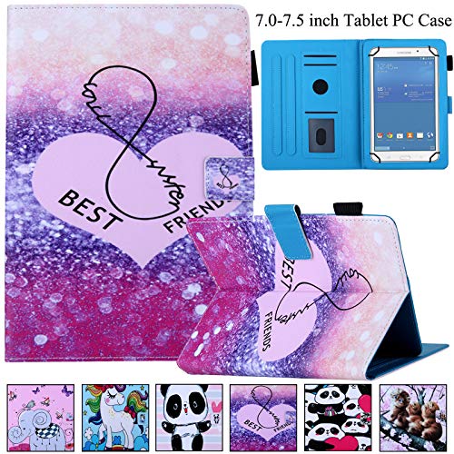 Universal 7.0 7.5 Inch Tablet Case, Artyond Pu Leather Folio Smart Cards Slots Case With Magnetic Closure Cover For Android, Windows,kindle,galaxy Tab & Other 7.0 7.5 Inch Tablet (best Friends)