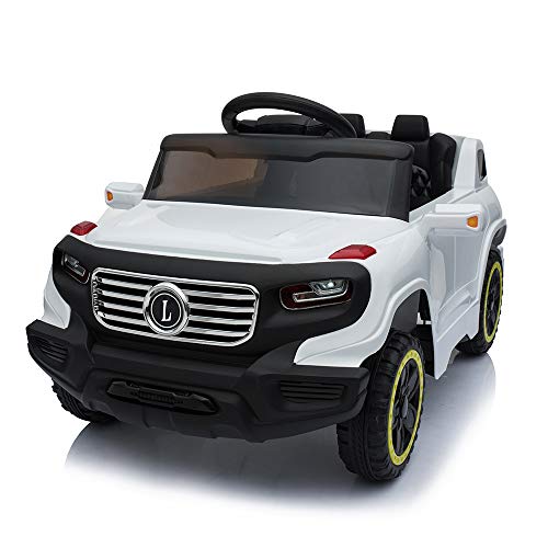 Value Box Electric Remote Control Truck, Kids Toddler Ride On Cars 6v Battery Motorized Vehicles Children's Best Toy Car Safe With 3 Speeds, Music, Seat Belts, Led Lights And Realistic Horns (white)