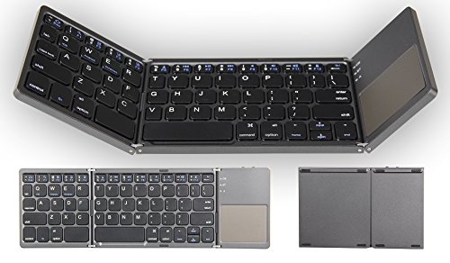 Yhlcsq Folding Bluetooth Keyboard For Tablet Samsung Smartphone Portable Bt Wireless Foldable Mini Keyboard With Touchpad For Android Tv Box,pc,kindle Tablet,travel, Dark Gray Best Valentine's Day