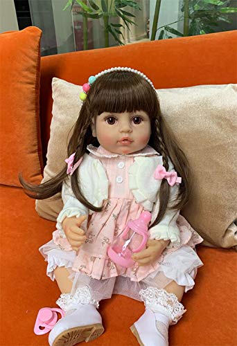 Zero Pam Handmade Realistic Lovely 22inch 55cm Toddler Girl Doll That Looks Like Real Babies Girls Washable Full Vinyl Pink Dolls Best Gift Toy For Bebedaughter